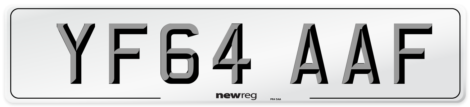 YF64 AAF Number Plate from New Reg